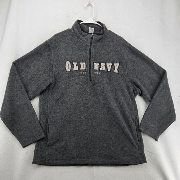 OLD NAVY Sweatshirt Men's Long Sleeve 1/4 Zip Pullover High Neck Gray XL - Picture 2 of 12